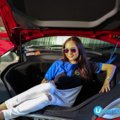 Tesla Model S and Maya Karin