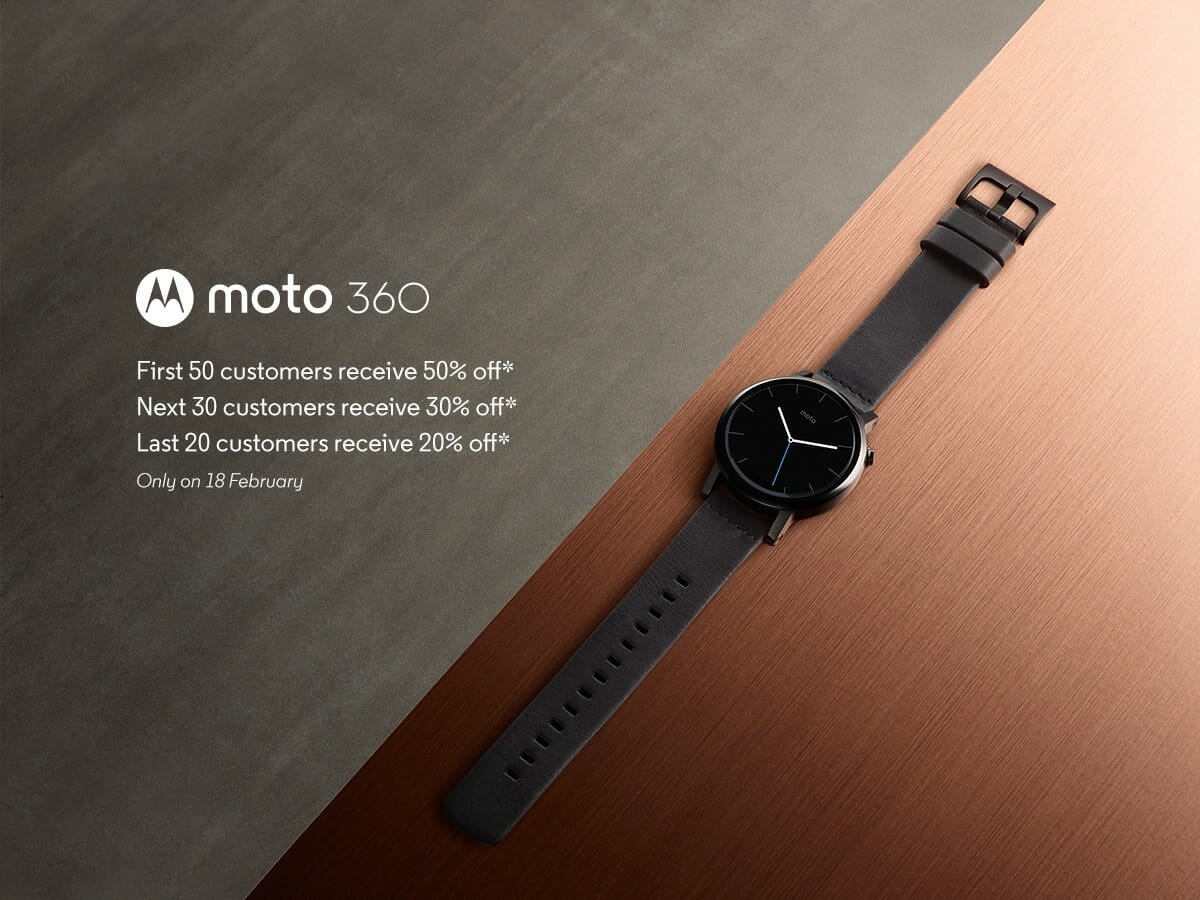 Moto 360 50% off
