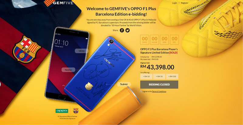 OPPO F1 Plus FC Barcelona Player's Signature Edition