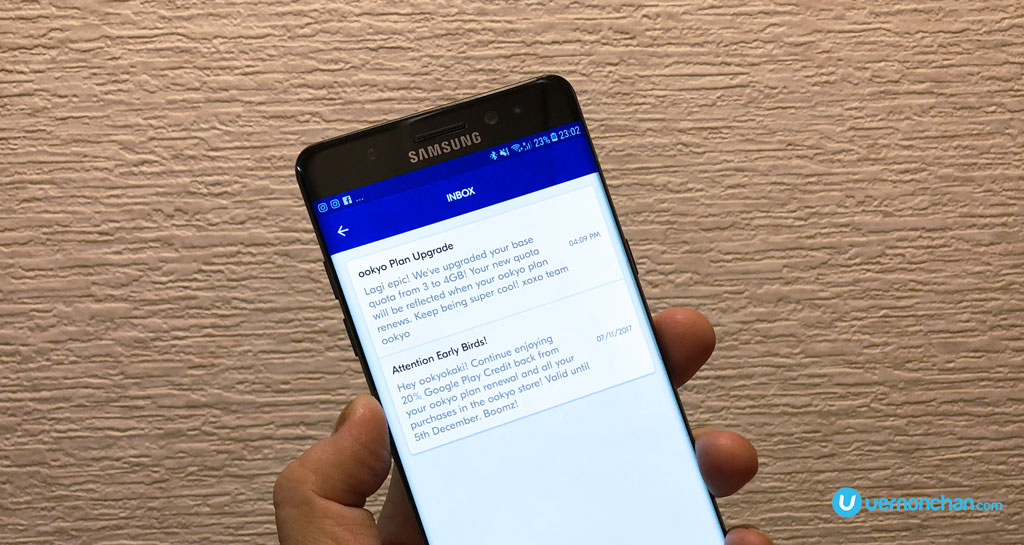 ookyo 1GB data upgrade