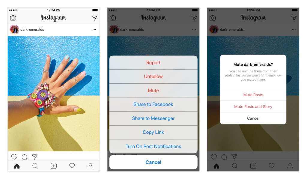 Instagram feed mute