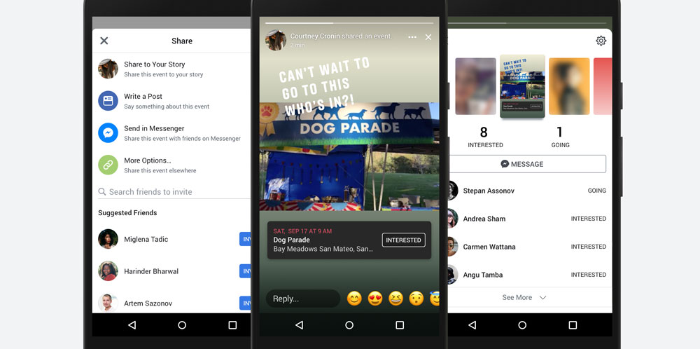 Facebook: Event in Stories