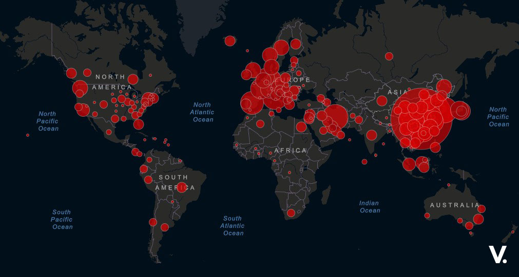 COVID-19 coronavirus map Johns Hopkins
