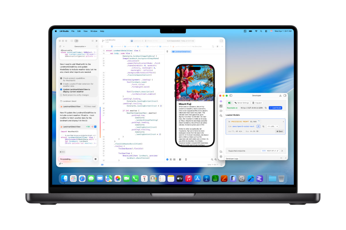 Apple M5 Pro and M5 Pro Max powering LM Studio
