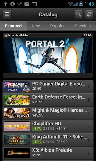 Steam mobile app