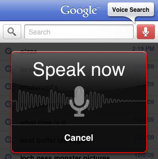 Google Voice Search. Image credit: Google